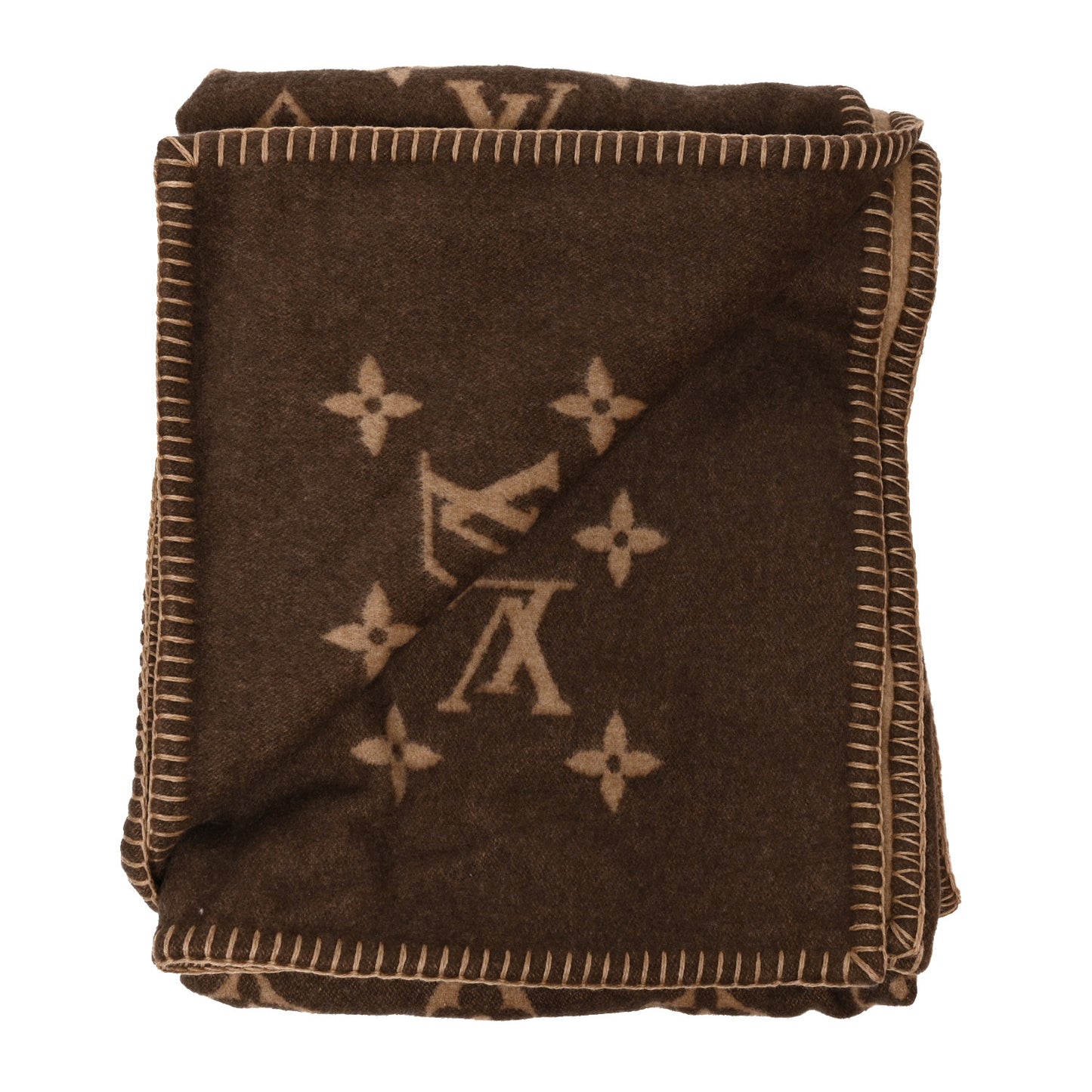 Wool Cashmere Neo Monogram Blanket Marron