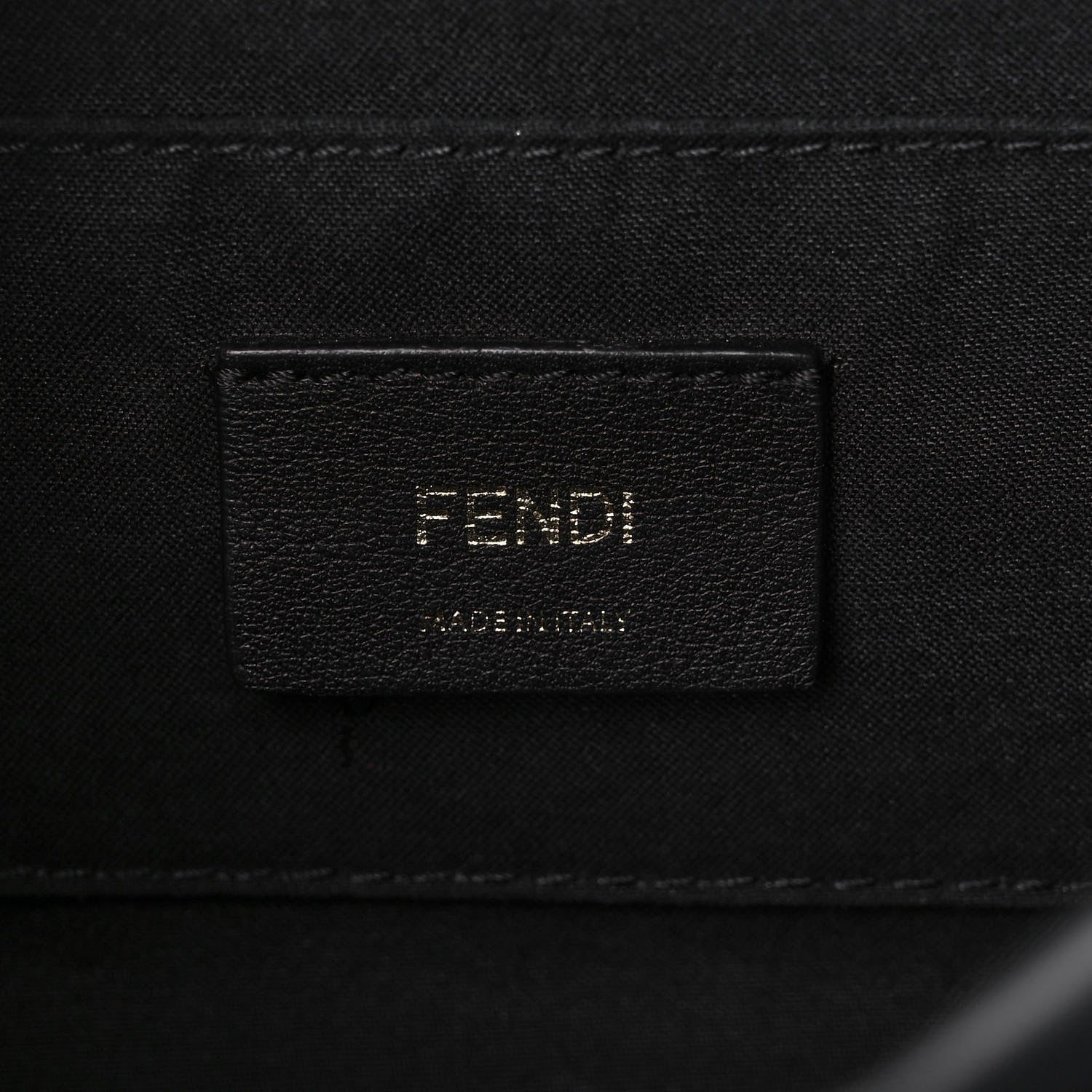 Fendi Glazed Fabric Vitello Century F is Fendi FF 1974 Stamp Patch Camera Case Mogano Panna Black 6 of 10
