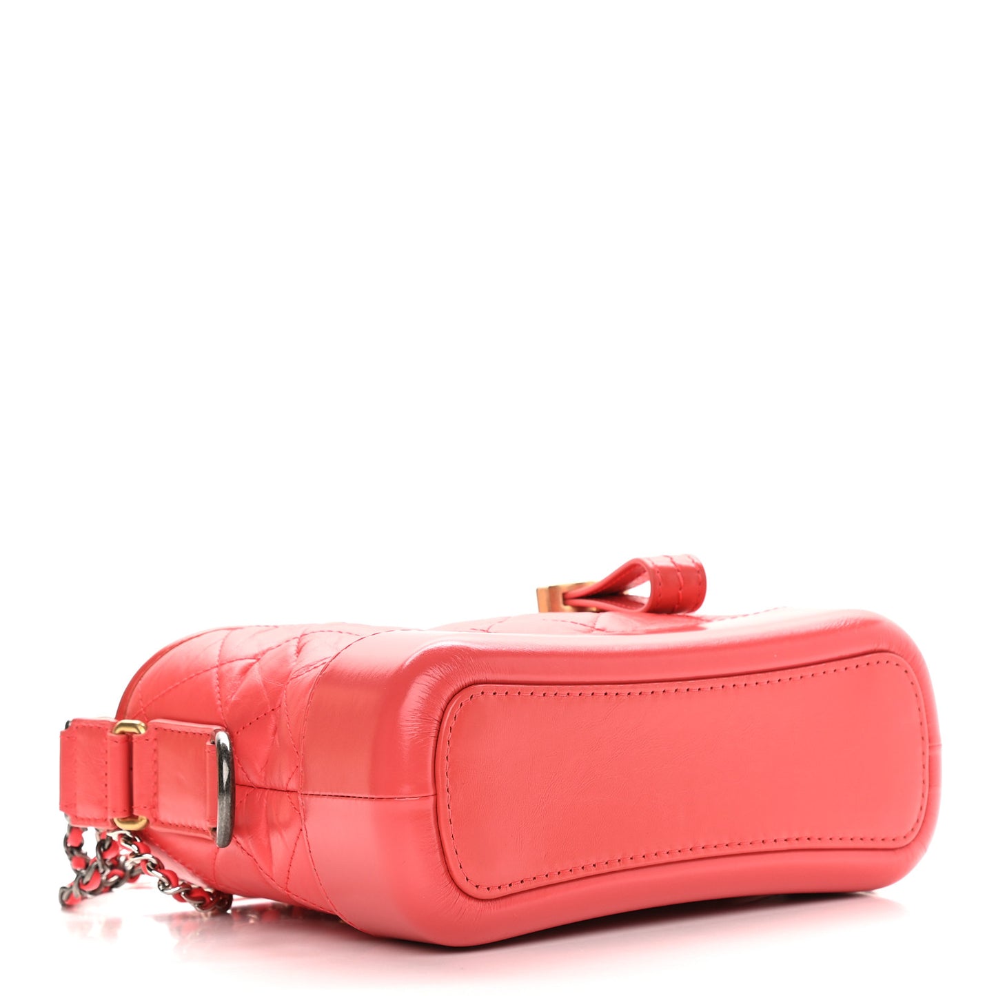 Aged Calfskin Quilted Small Gabrielle Hobo Coral