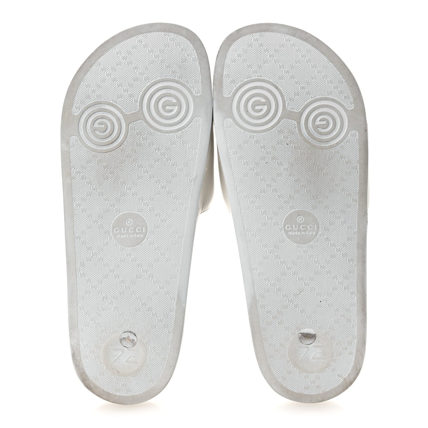Nappa Miro Soft Calfskin Interlocking G Mens Slide Sandals 6 White Hibiscus Red
