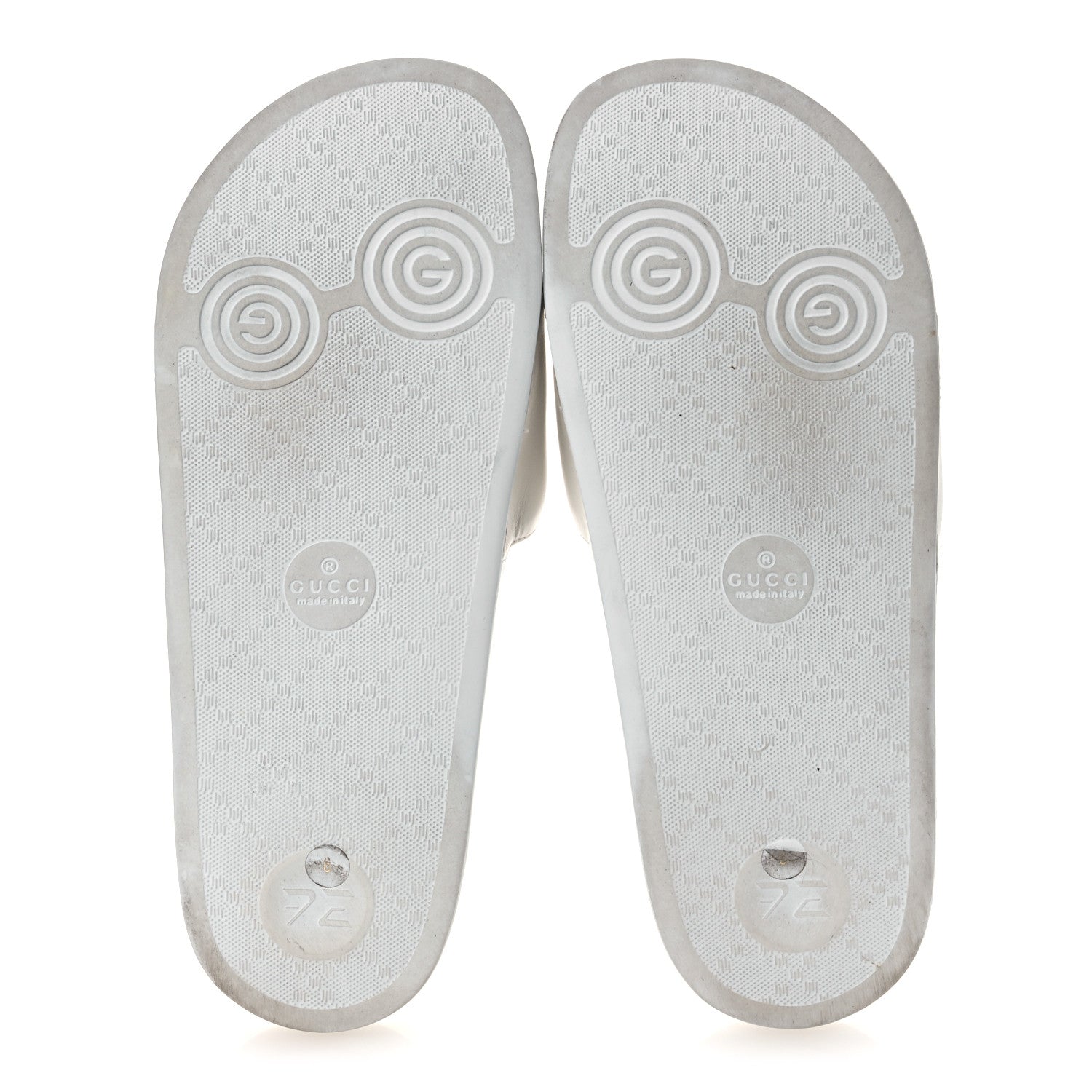 Gucci Nappa Miro Soft Calfskin Interlocking G Mens Slide Sandals 6 White Hibiscus Red 7 of 12