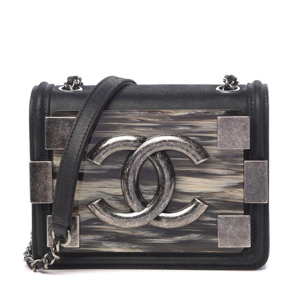 Chanel Iridescent Calfskin Marble Plexiglass Boy Brick Flap Grey 1 of 10
