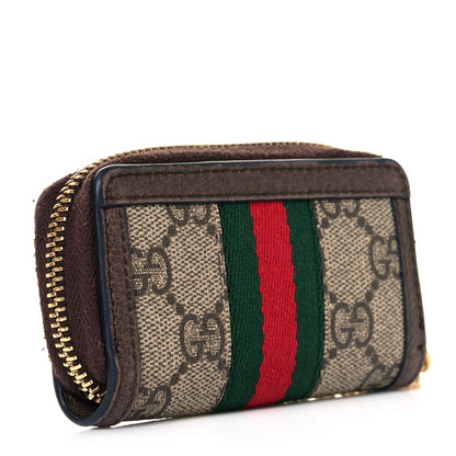 Gucci GG Supreme Monogram Web Ophidia Zip Around Key Case Beige New Acero 3 of 8