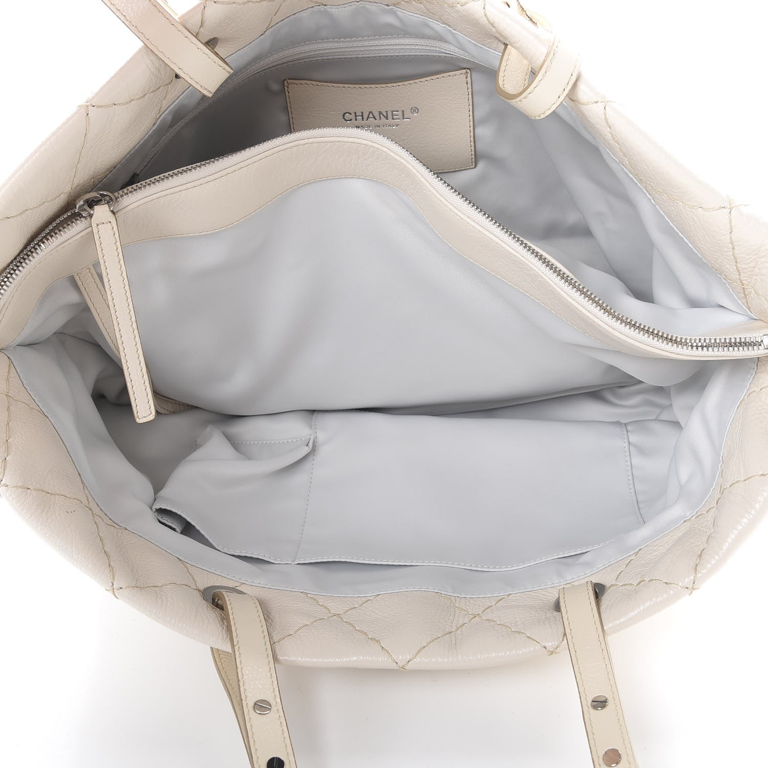 Chanel Glazed Calfskin Large On The Road Tote Ivory 4 of 14