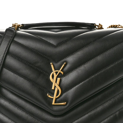 Saint Laurent Calfskin Y Quilted Monogram Medium Loulou Chain Satchel Black 8 of 10