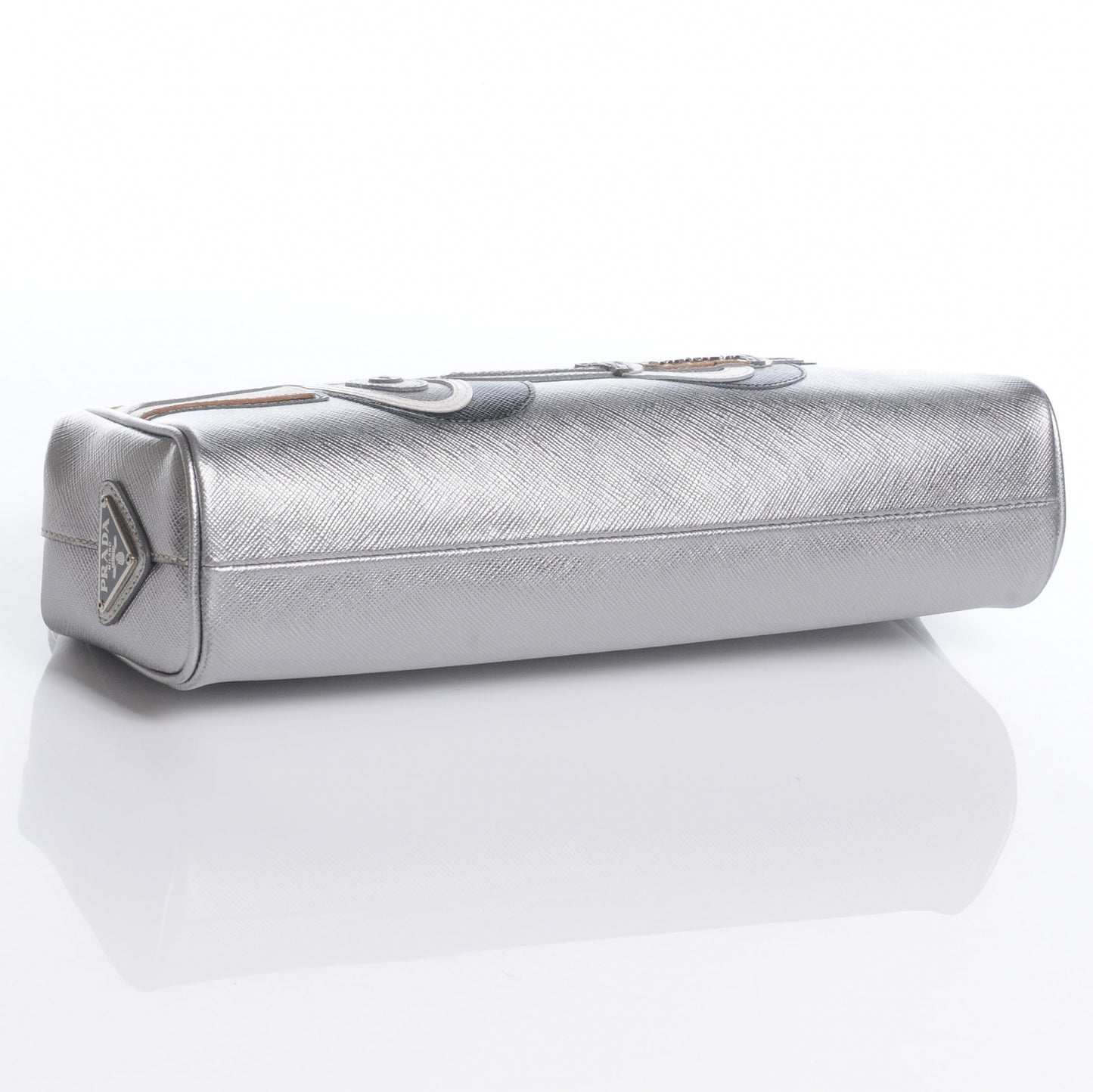 Saffiano 50s Car Clutch Silver