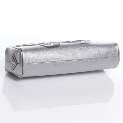 Prada Saffiano 50s Car Clutch Silver 4 of 10