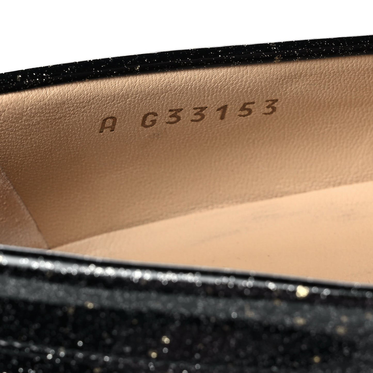 Patent Crackled Calfskin CC Mocassin Loafers 38 Black