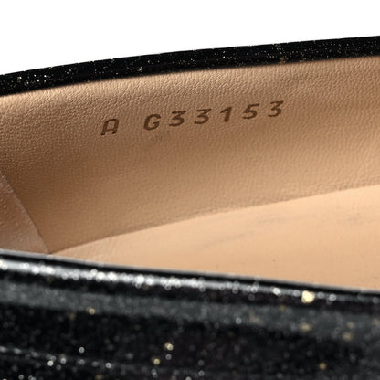 Chanel Patent Crackled Calfskin CC Mocassin Loafers 38 Black 8 of 10