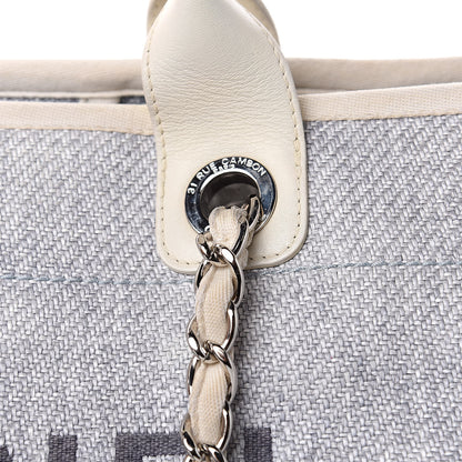 Chanel Woven Straw Large Deauville Tote Blue 16 of 18