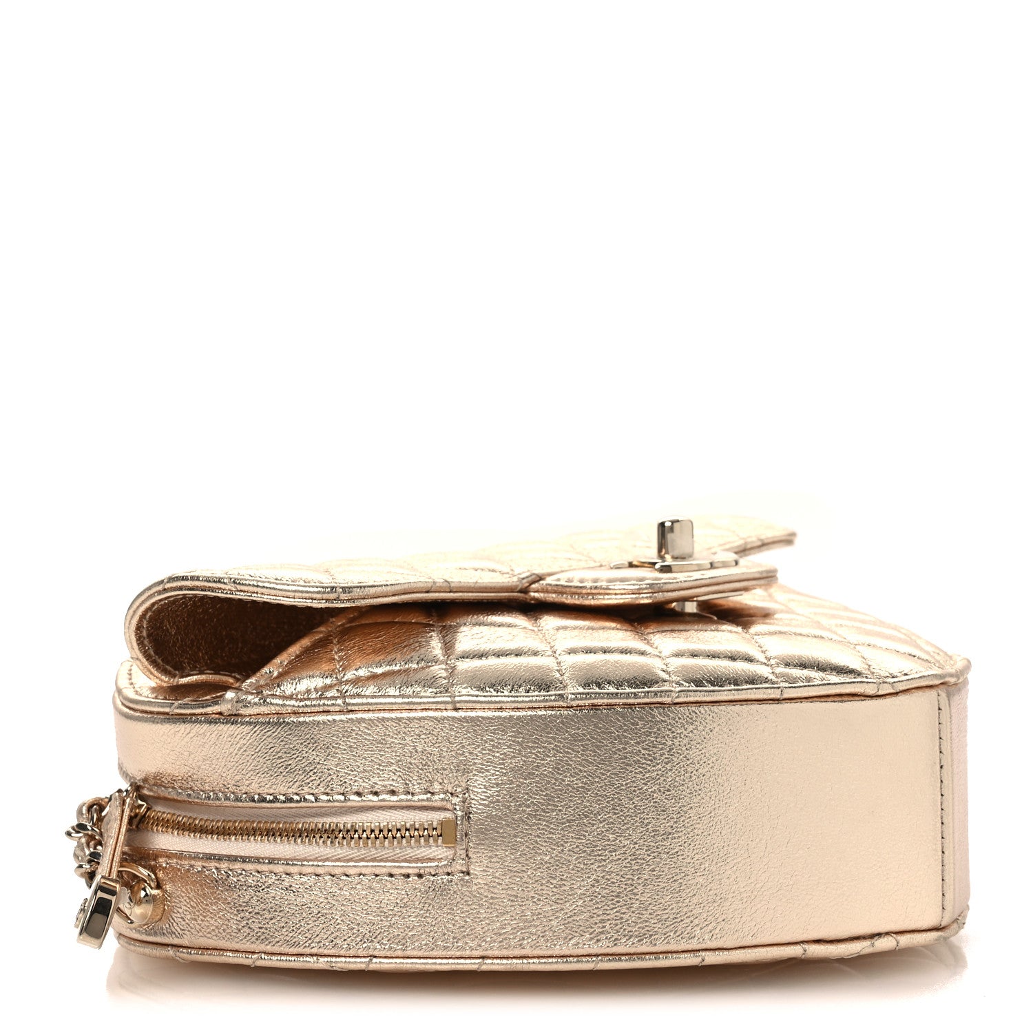 Chanel Metallic Lambskin Quilted CC In Love Heart Bag Gold 4 of 12