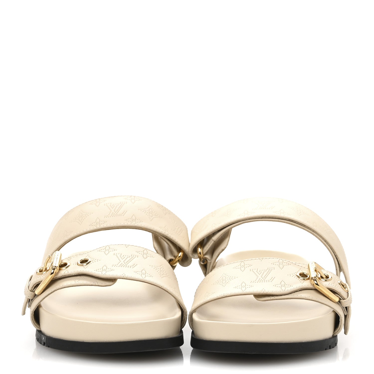 Louis Vuitton Mahina Bom Dia Flat Mule Sandals 37 Beige Clair 3 of 9