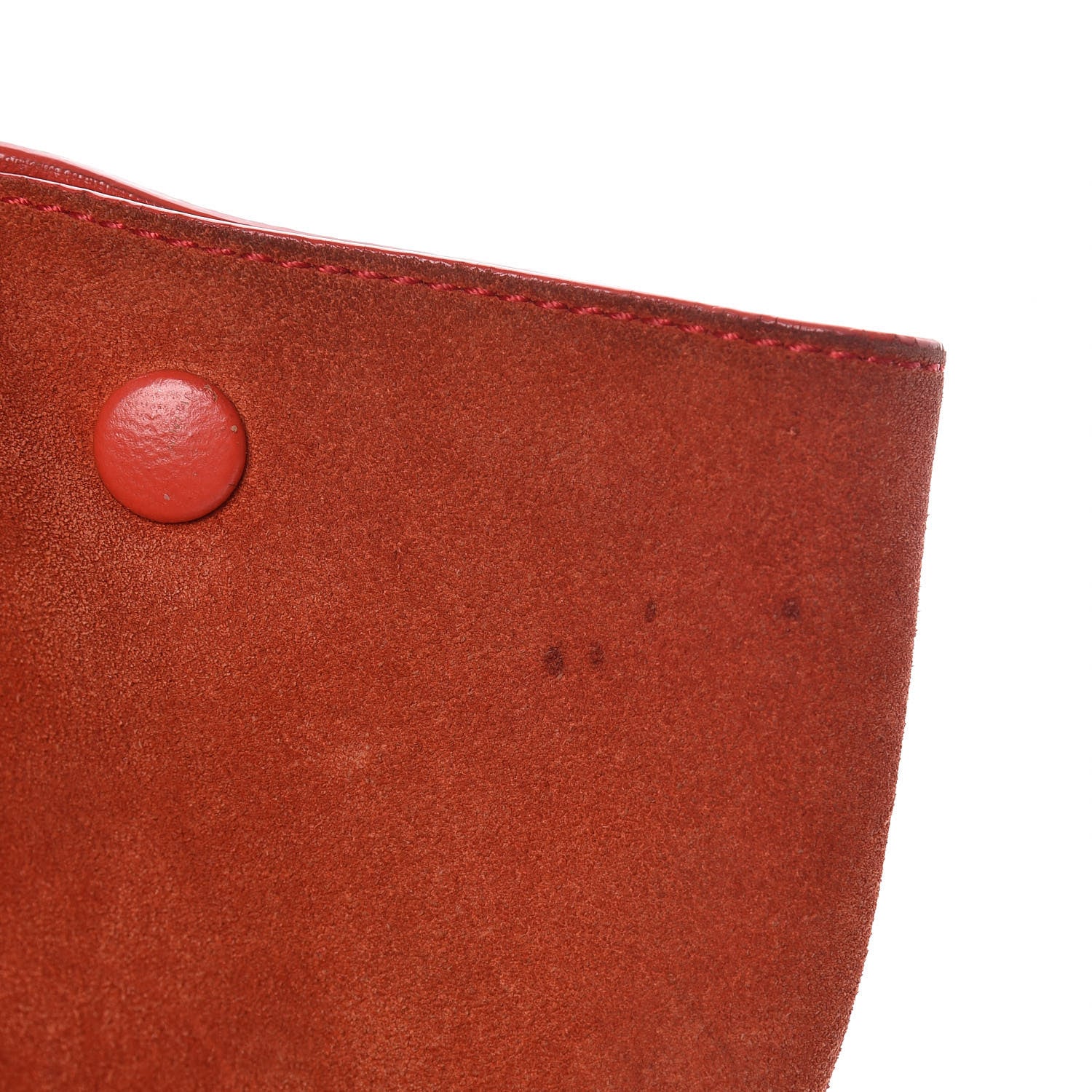 Celine Drummed Calfskin Suede Medium Trapeze Vermillion 12 of 13