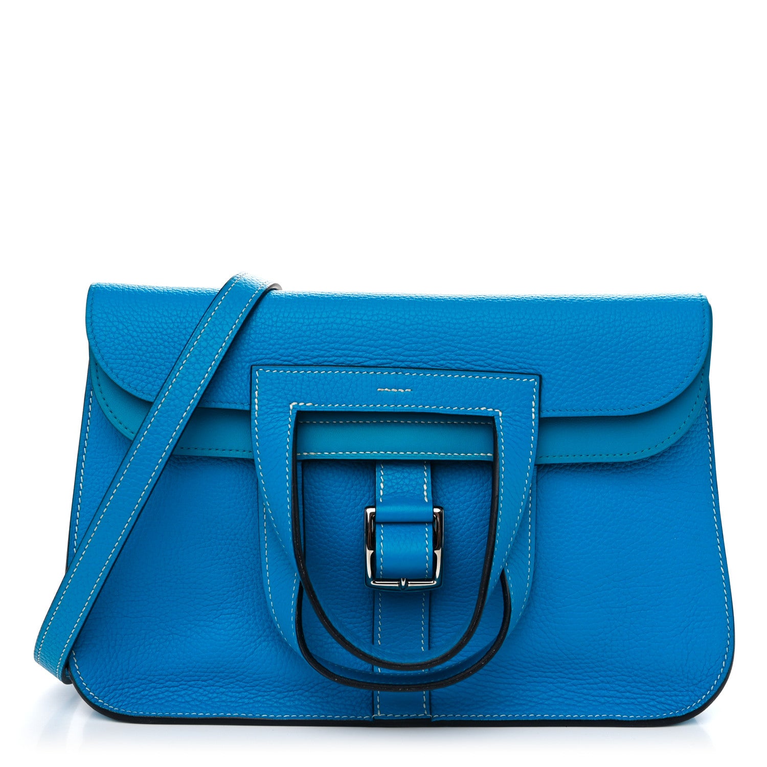 Hermes Taurillon Clemence Halzan 31 GM Bleu Frida 1 of 12