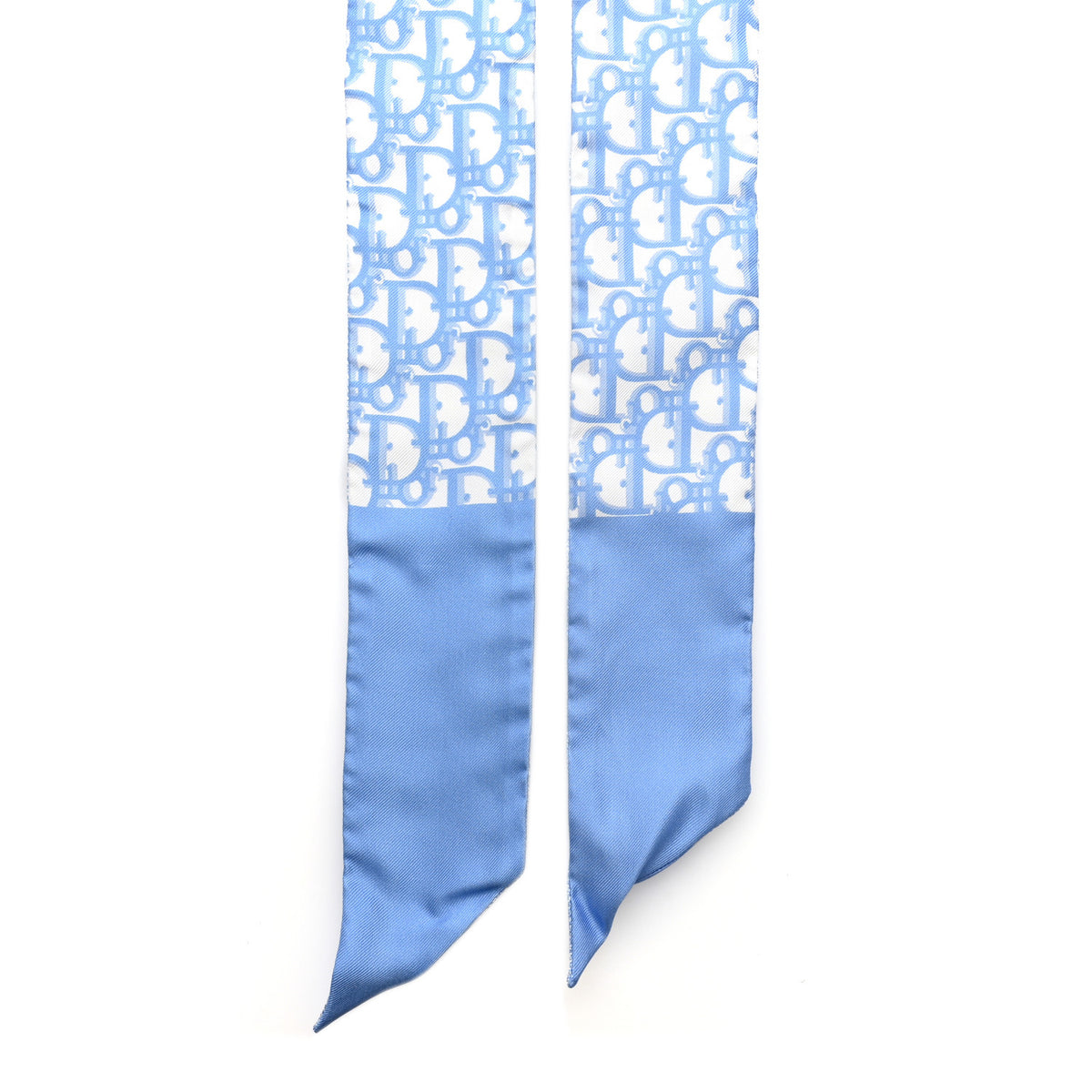 Christian Dior Silk Oblique Mitzah Scarf Cornflower Blue 2 of 4