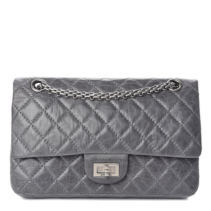 Chanel Aged Calfskin Quilted 50th Anniversary 2.55 Reissue 225 Flap Gris 1 of 12