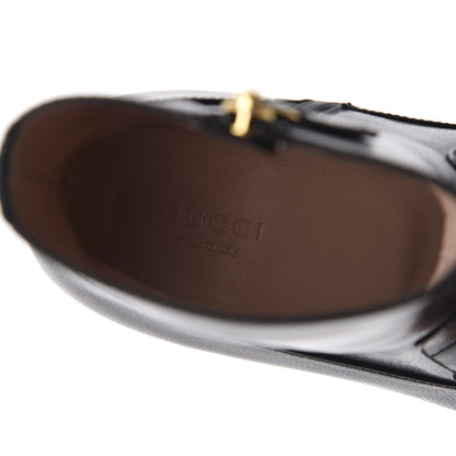 Gucci Goatskin Kitten Chain Horsebit Ankle Boots 38 Black 8 of 12