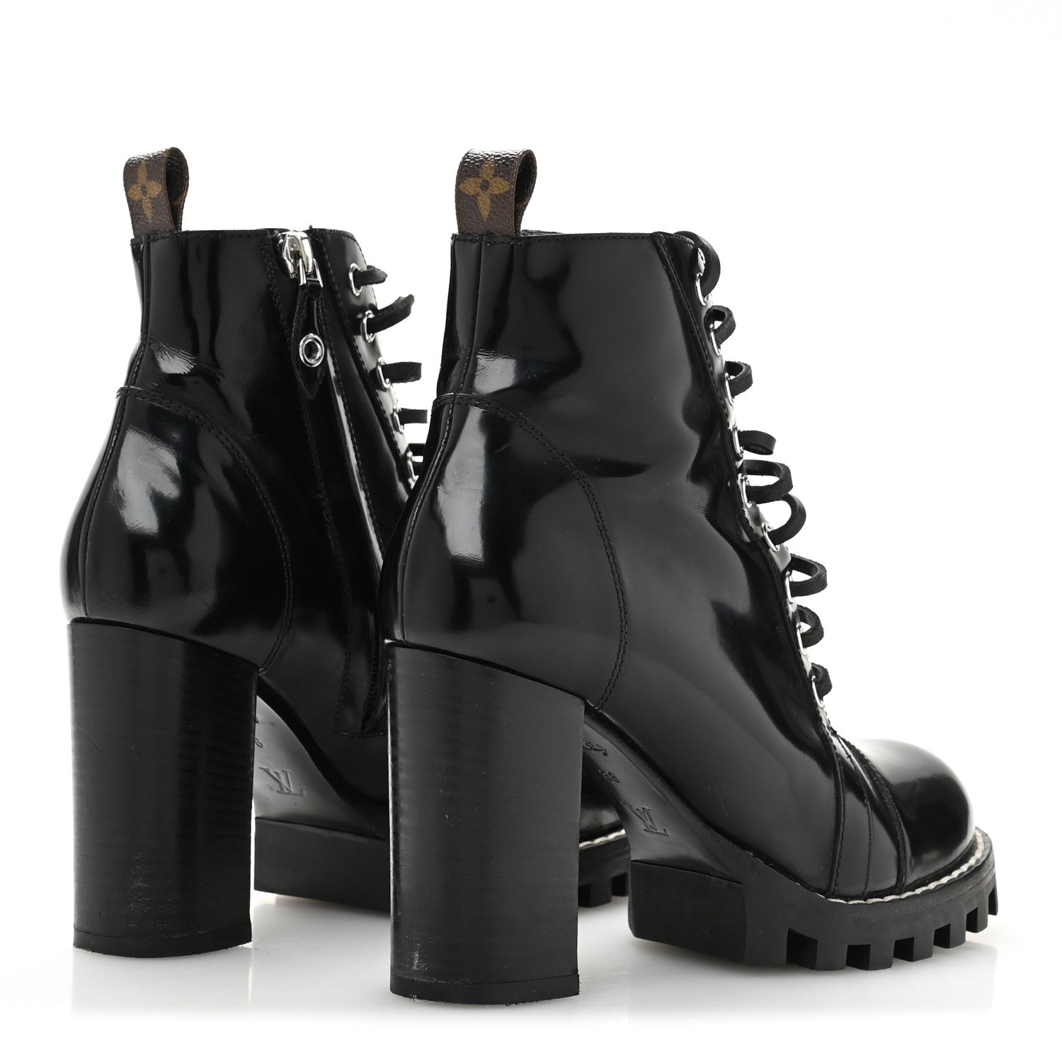 Louis Vuitton Patent Calfskin Star Trail Ankle Boots 38 Black 5 of 12