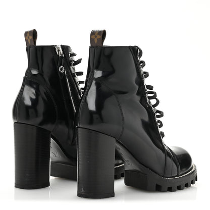Louis Vuitton Patent Calfskin Star Trail Ankle Boots 38 Black 5 of 12