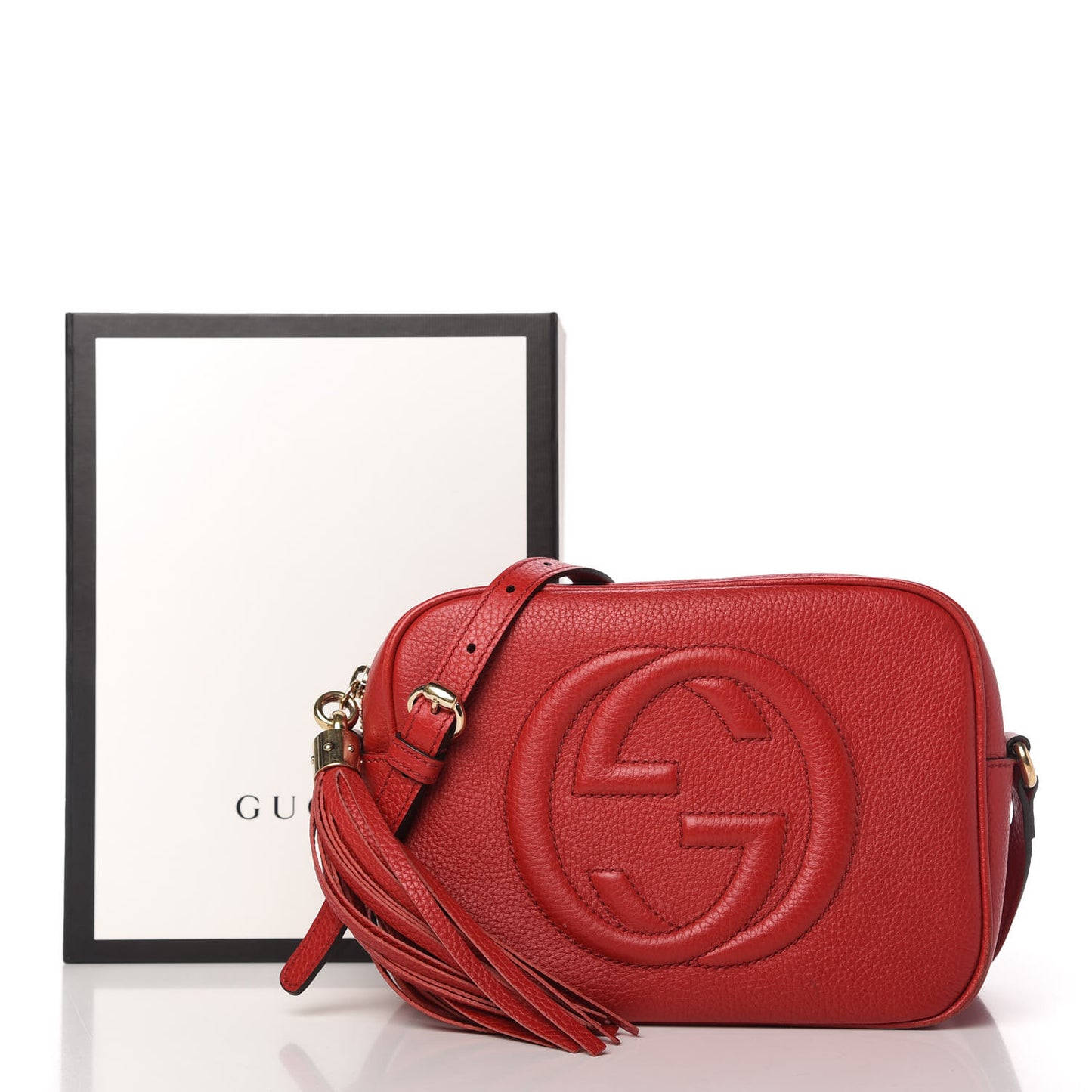 Pebbled Calfskin Small Soho Disco Bag Tabasco Red