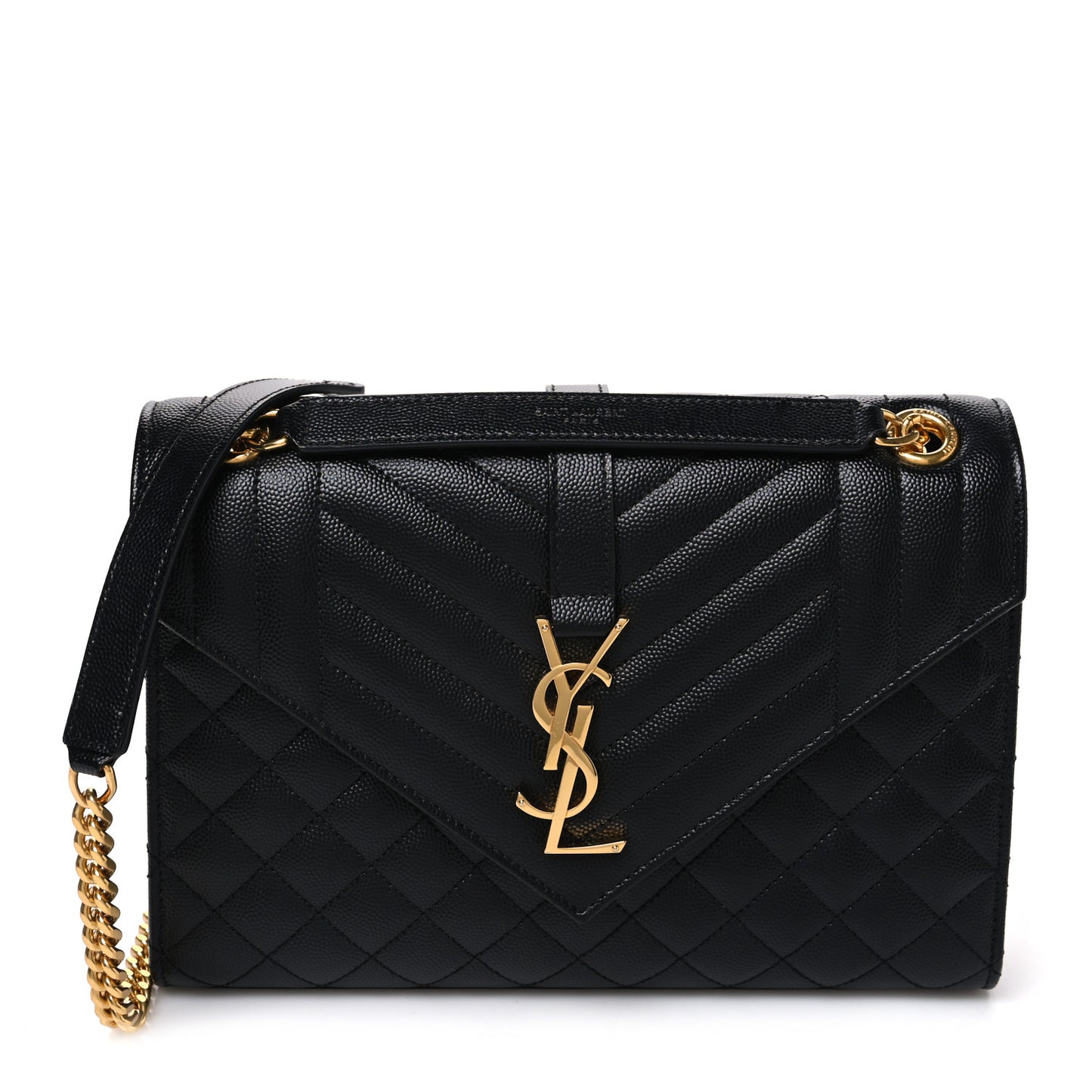 Grain De Poudre Textured Mixed Matelasse Triquilt Medium Monogram Satchel Black