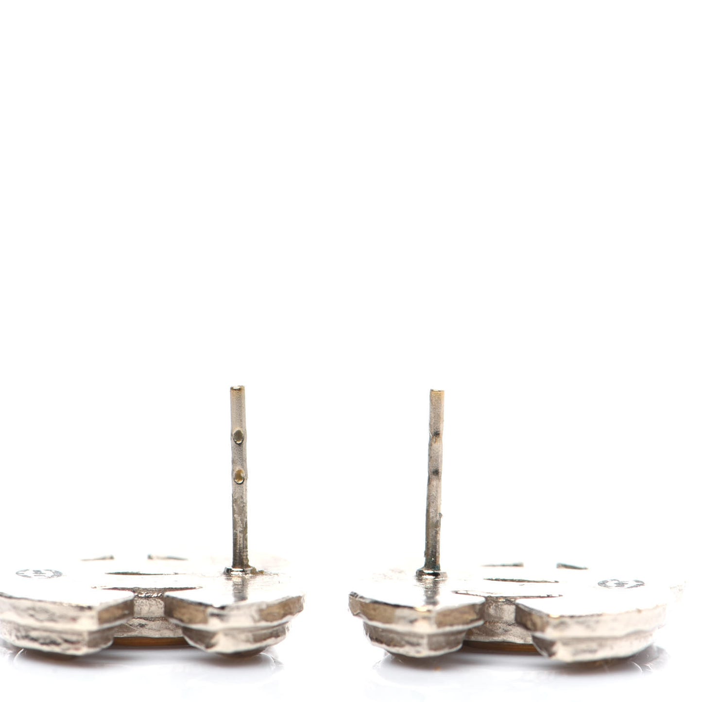 Enamel CC Earrings Gold Light Gold