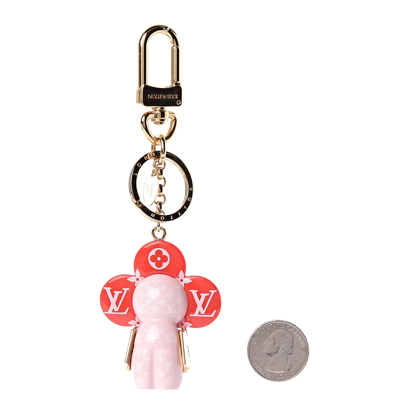 Giant Monogram Vivienne Bag Charm Key Holder Rouge