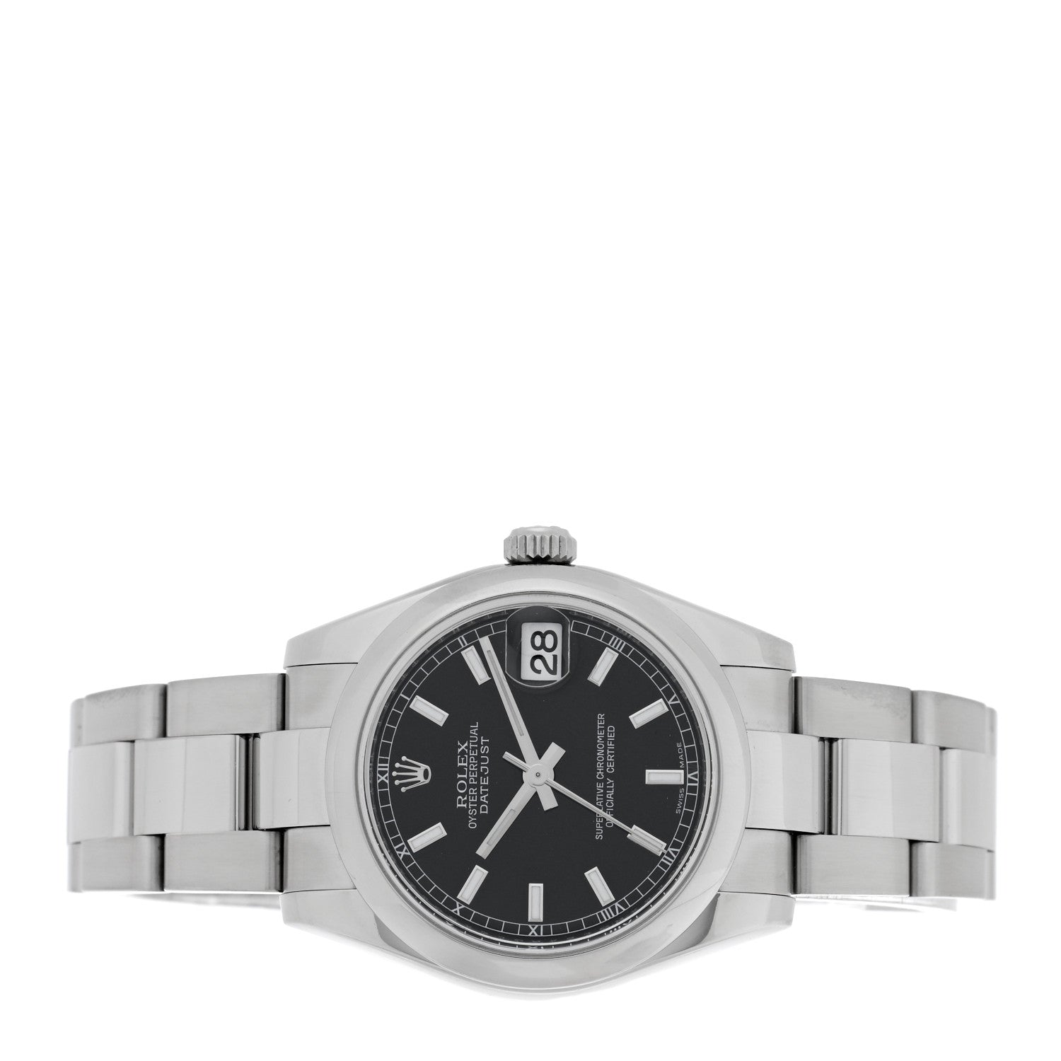 Rolex Stainless Steel 31mm Oyster Perpetual Datejust Watch Black 178240 2 of 5