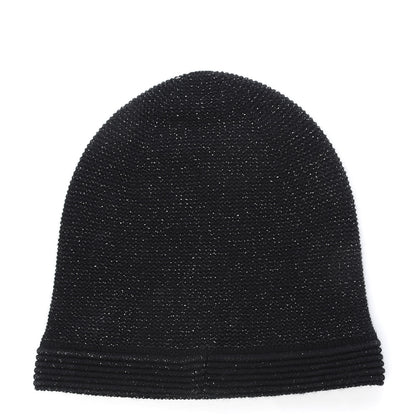Chanel Cashmere Blend CC Beanie Hat Black 3 of 5