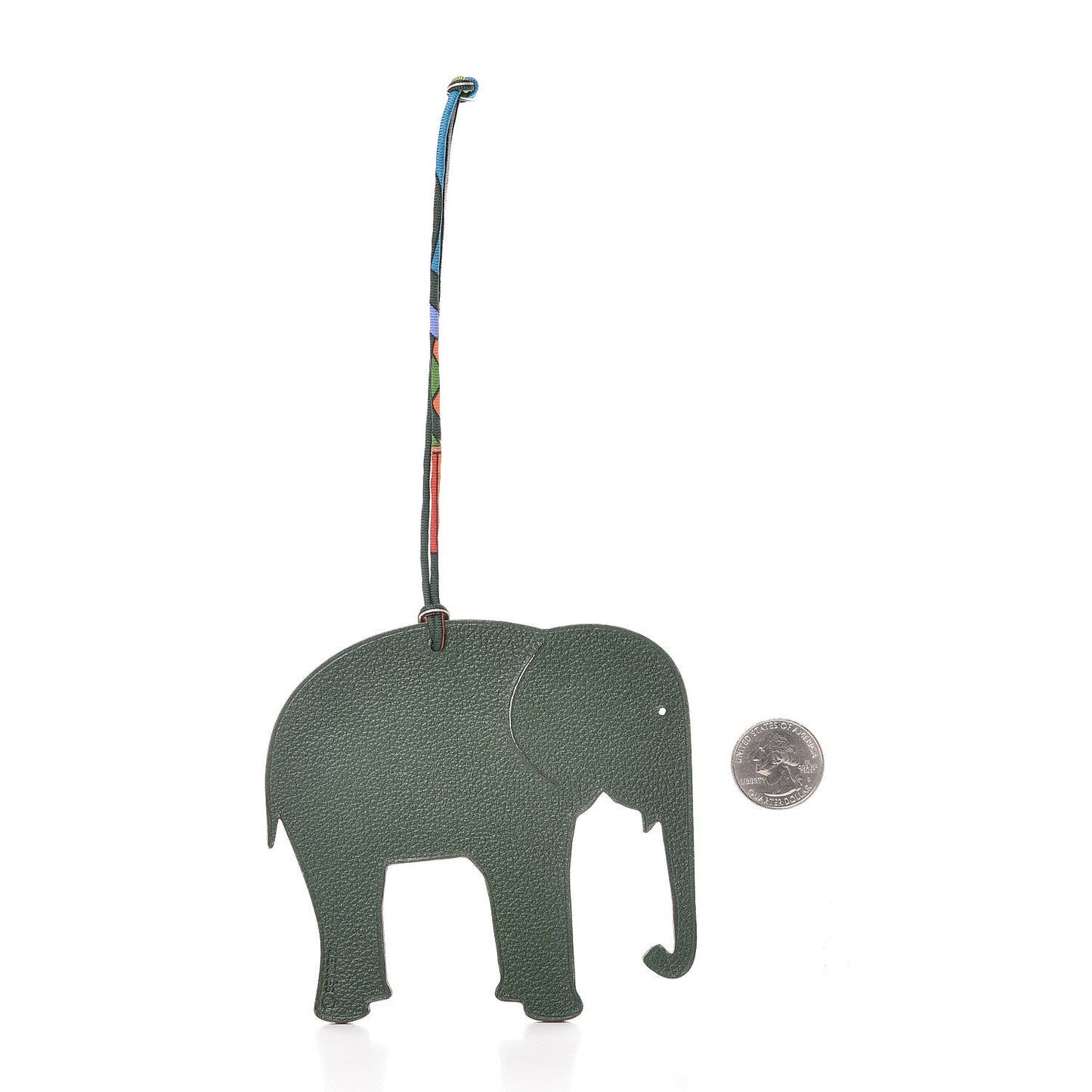 Epsom Petit H Elephant Bag Charm Sanguine Vert Fonce