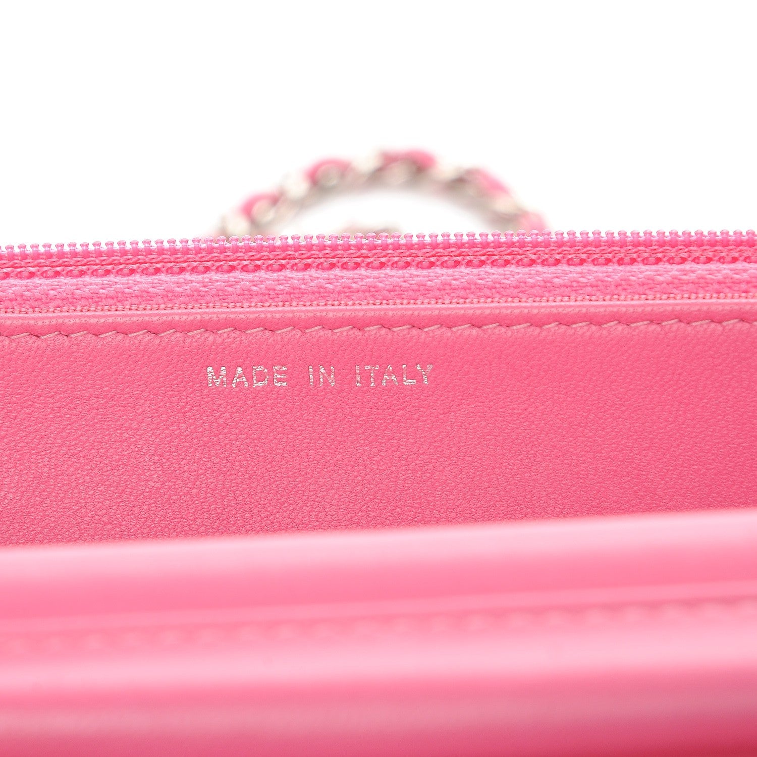 Chanel Faded Lambskin Quilted Zephyr Wallet on Chain WOC Dark Pink 8 of 10