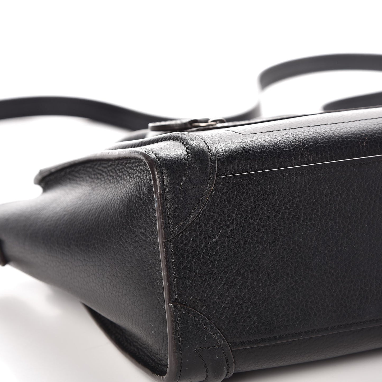 Drummed Calfskin Nano Luggage Black