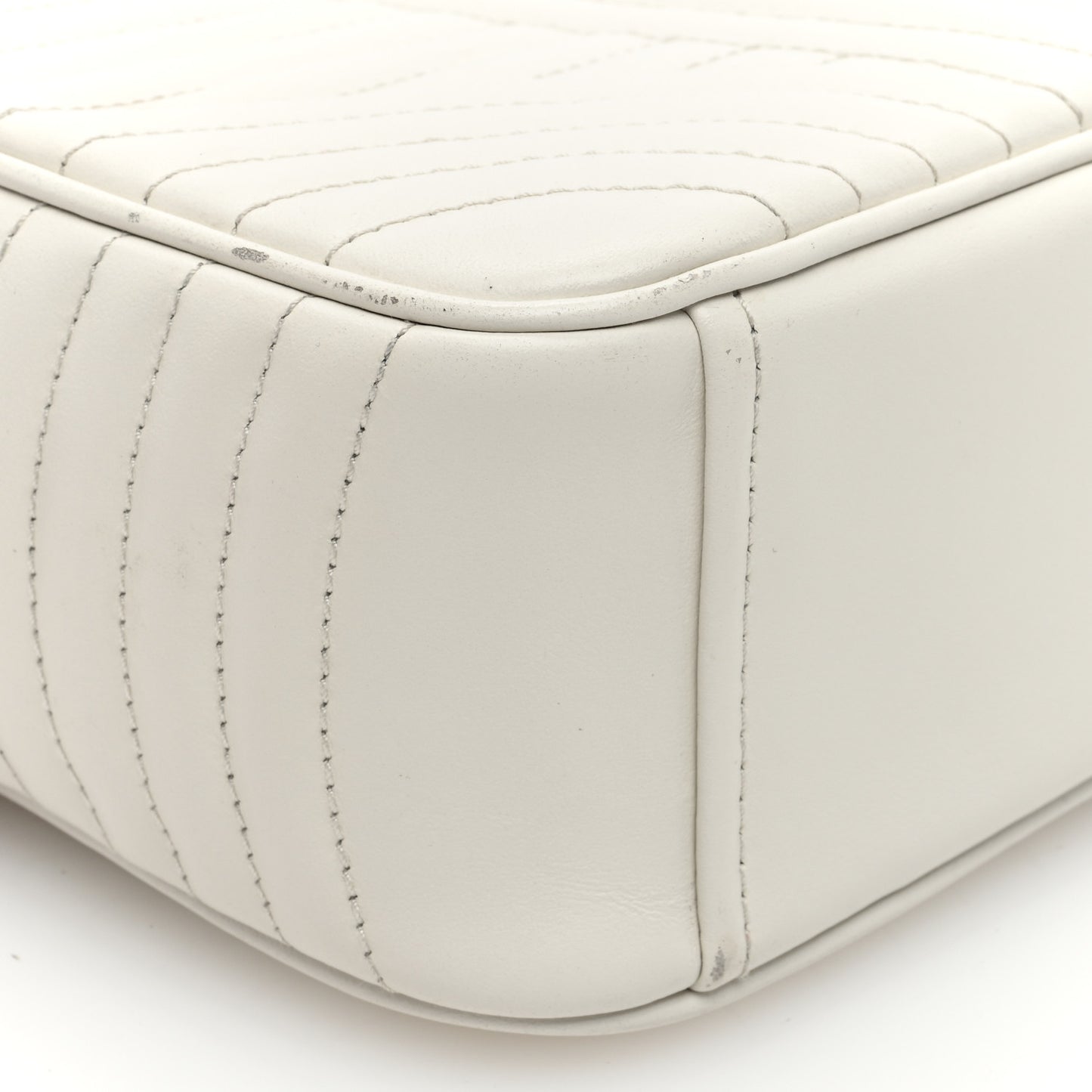 Soft Calfskin Diagramme Crossbody Bag White