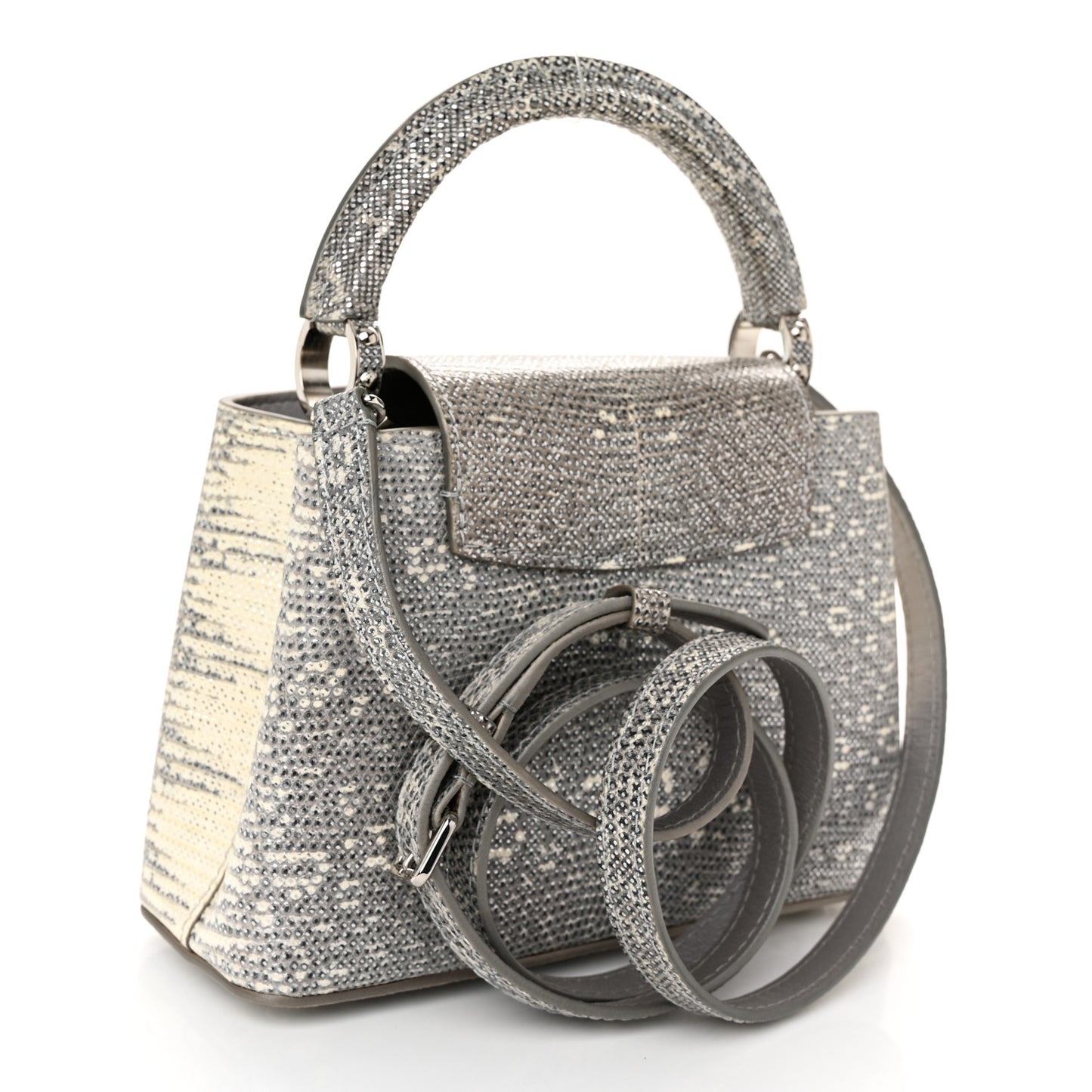 Lizard Mini Capucines Argento