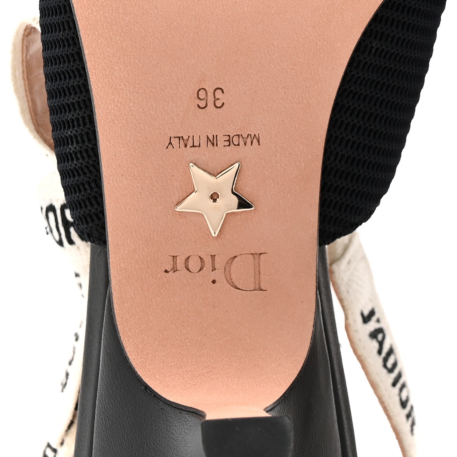 Christian Dior Technical Canvas Ribbon J Adior Slingback 65mm Pumps 36 Black 7 of 9