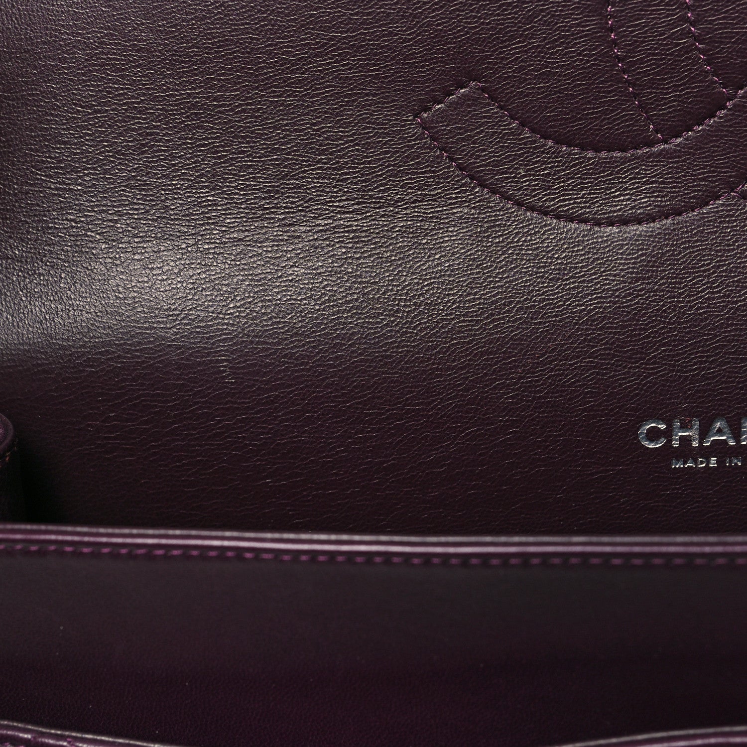 Chanel Lambskin Quilted Maxi Double Flap Plum 13 of 13