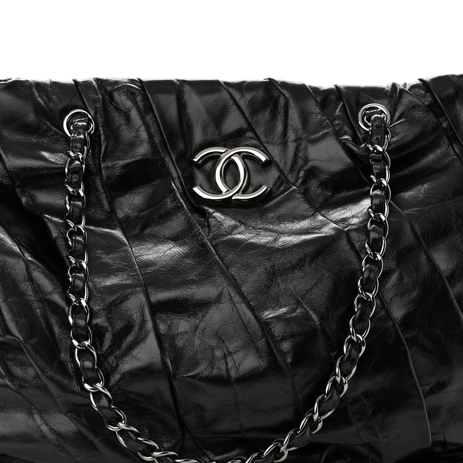 Chanel Glazed Calfskin Large Twisted Tote Black 5 of 10