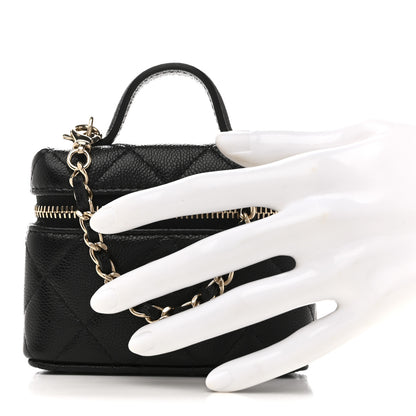 Chanel Caviar Quilted Mini Bag Charm With Chain Black 2 of 8
