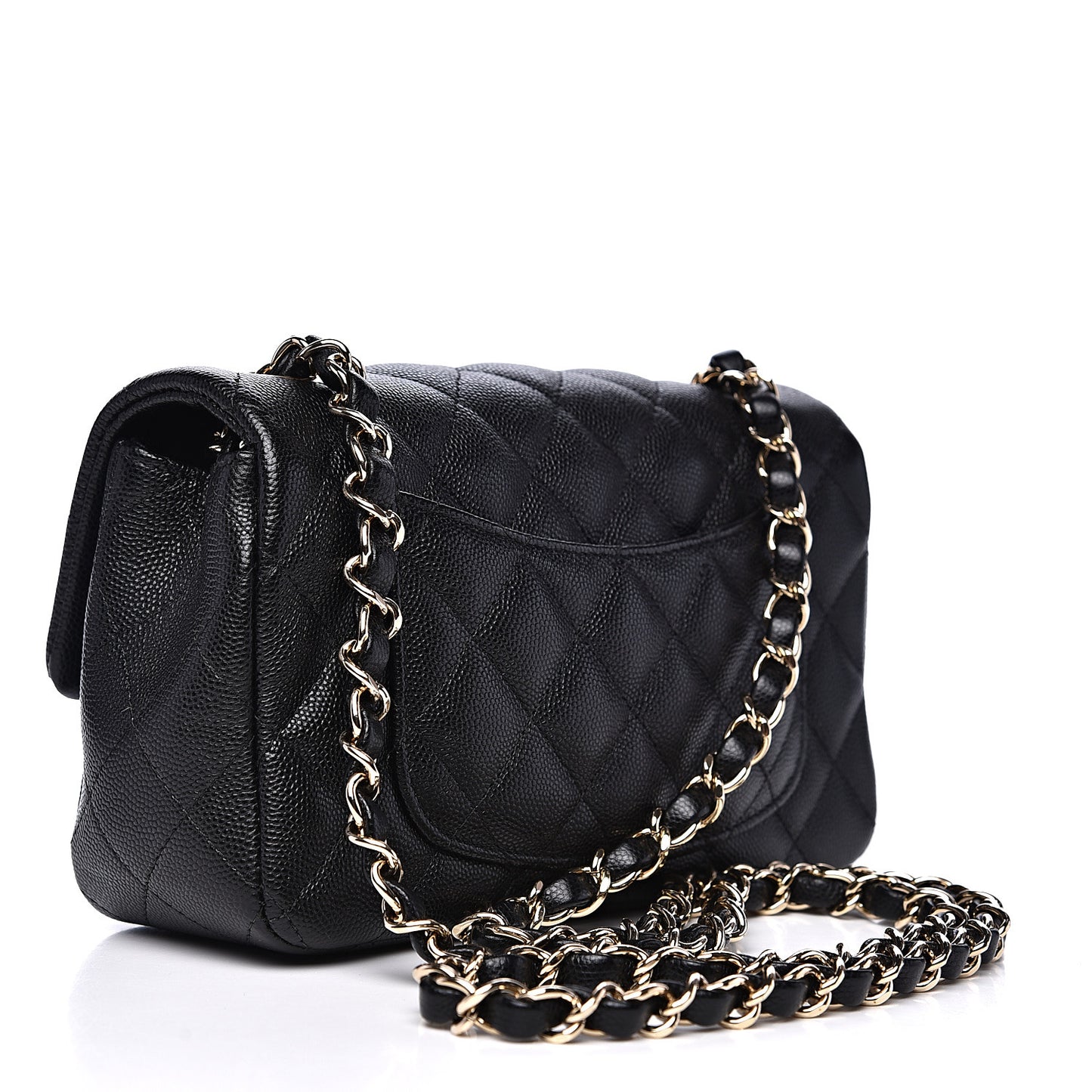 Caviar Quilted Mini Rectangular Flap Black