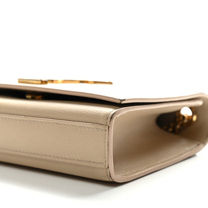 Saint Laurent Grain De Poudre Small Monogram Kate Satchel Nude Powder 10 of 14