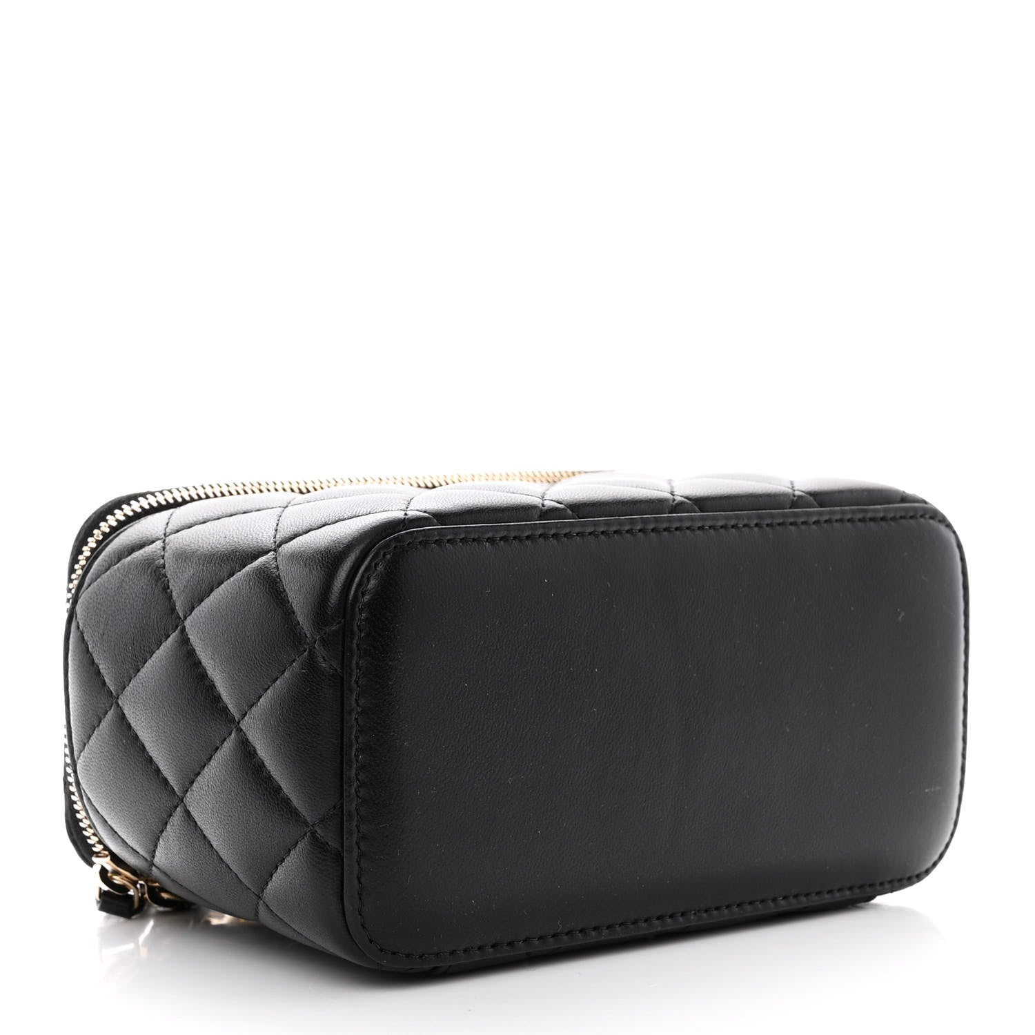 Chanel Lambskin Quilted Pearl Crush Small Vanity Case With Chain Black 4 of 11