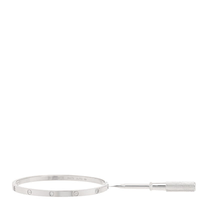Cartier 18K White Gold 6 Diamond Small LOVE Bracelet 16 4 of 5
