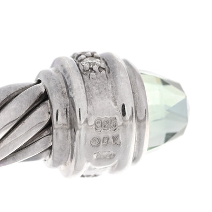 David Yurman DAVID YURMAN Sterling Silver Diamond Prasiolite 7mm Cable Classics Bracelet 3 of 4