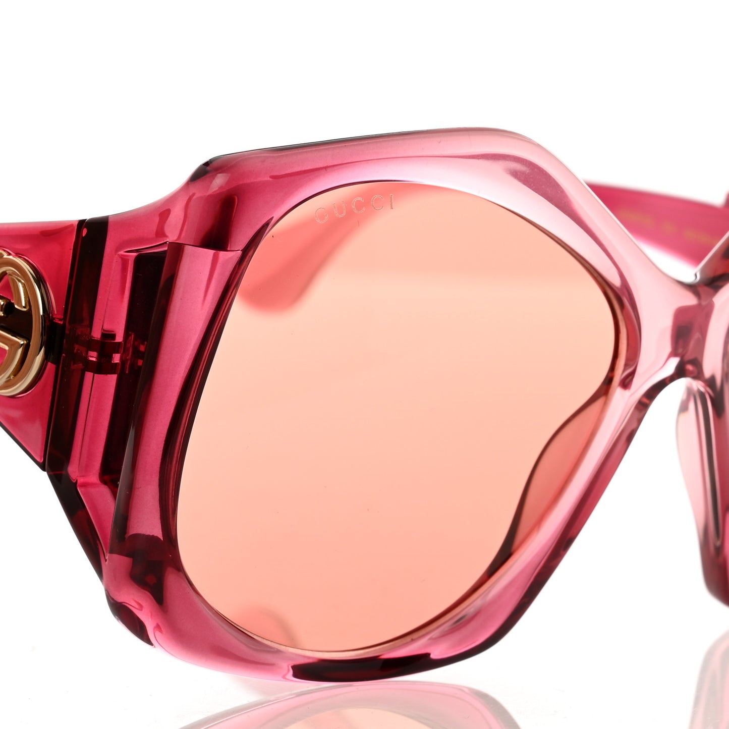 Acetate Round Sunglasses GG0875S Burgundy Orange