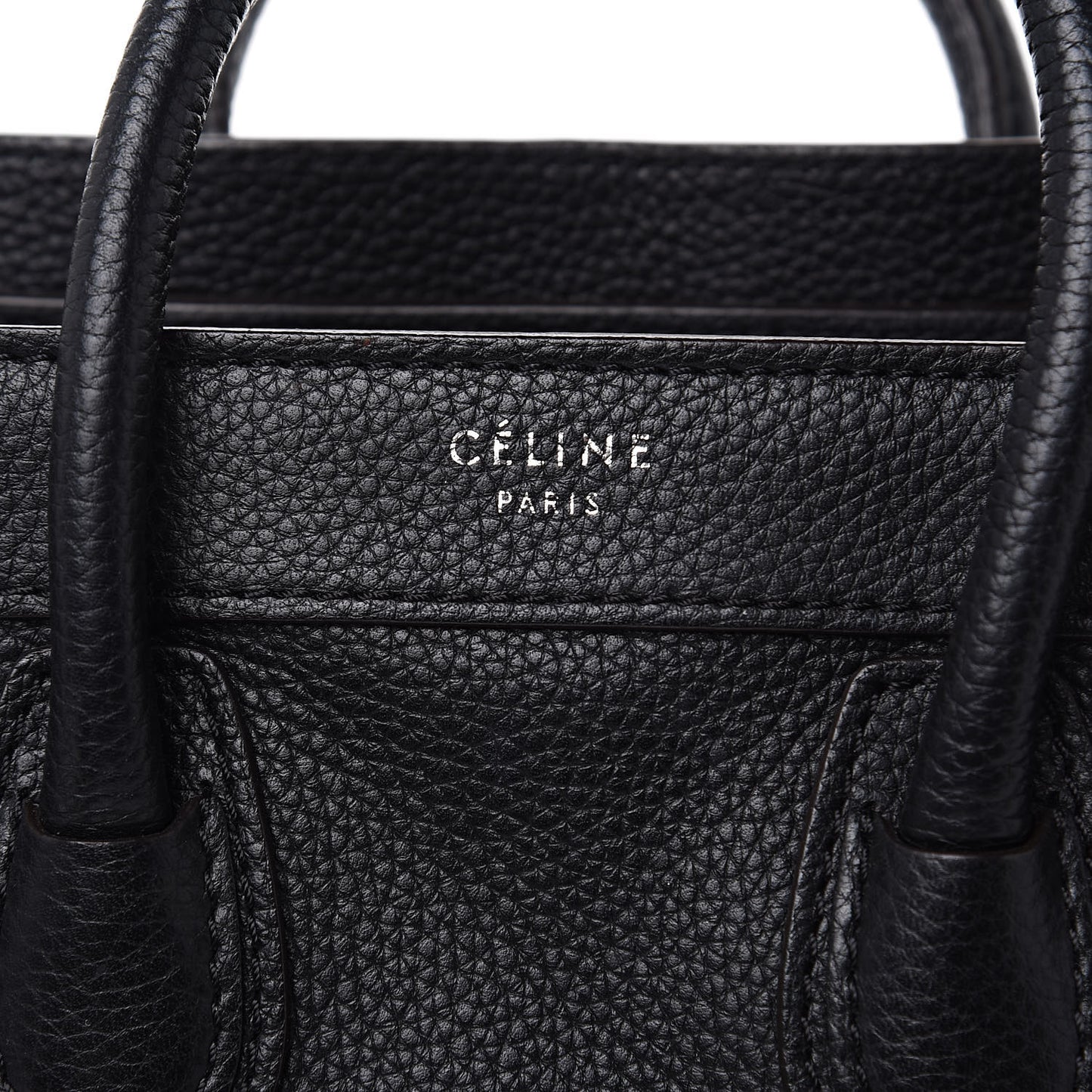 Drummed Calfskin Nano Luggage Black