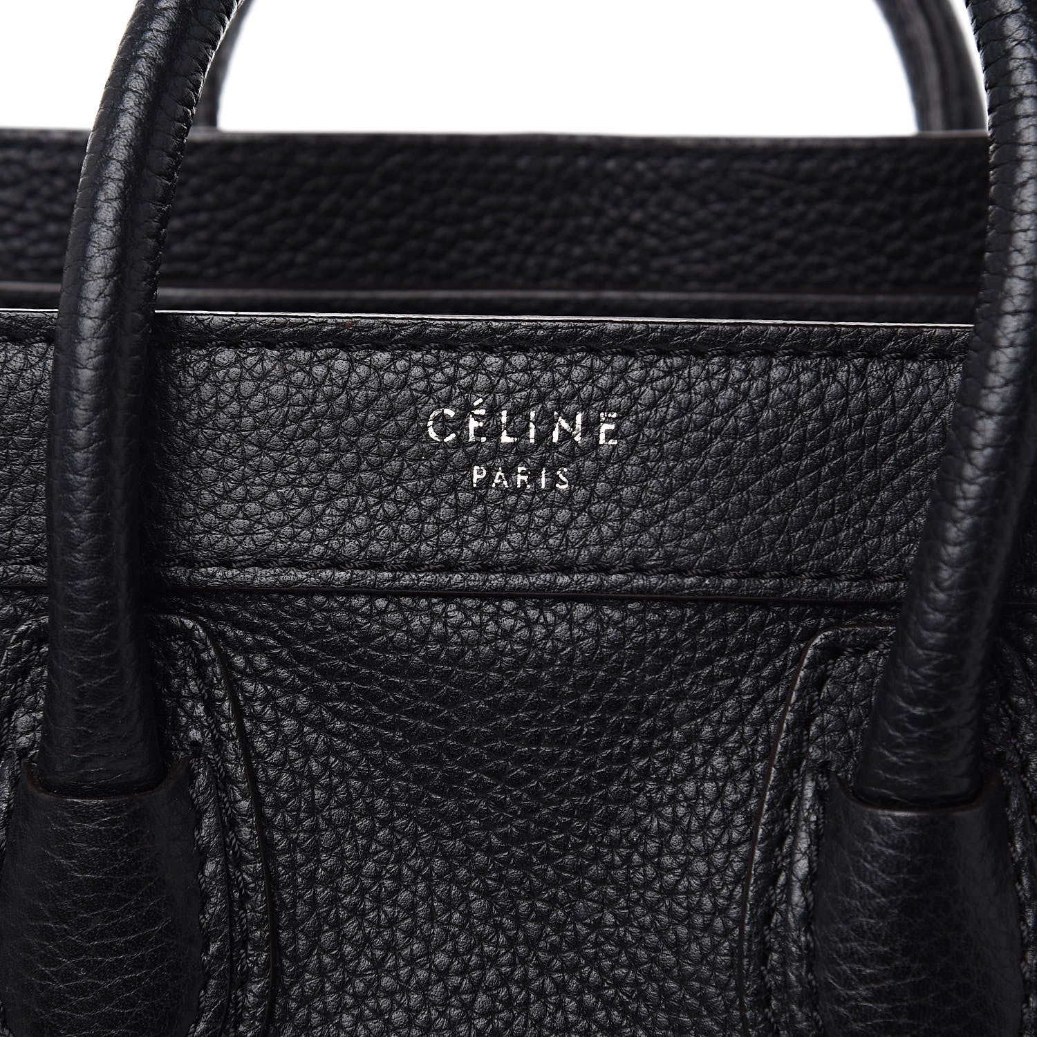 Celine Drummed Calfskin Nano Luggage Black 7 of 10