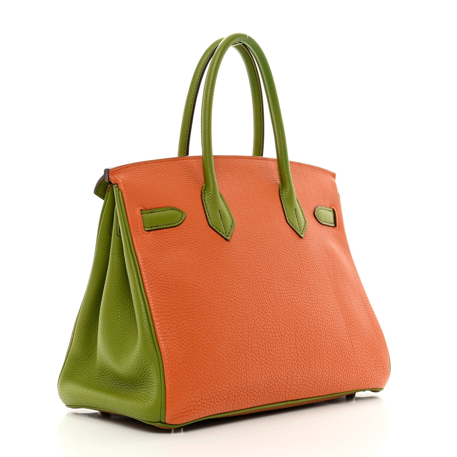 Hermes Togo Birkin 30 Gold Vert Anis Orange 3 of 13