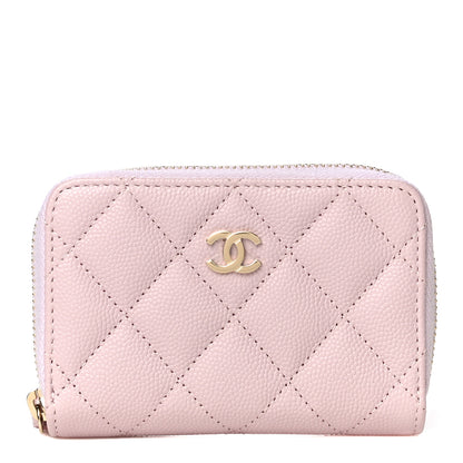 Chanel Caviar Quilted Zip Coin Purse Light Pink 1 of 11