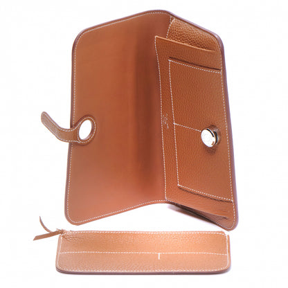 Hermes Taurillon Clemence Dogon Combined Wallet Gold 4 of 7