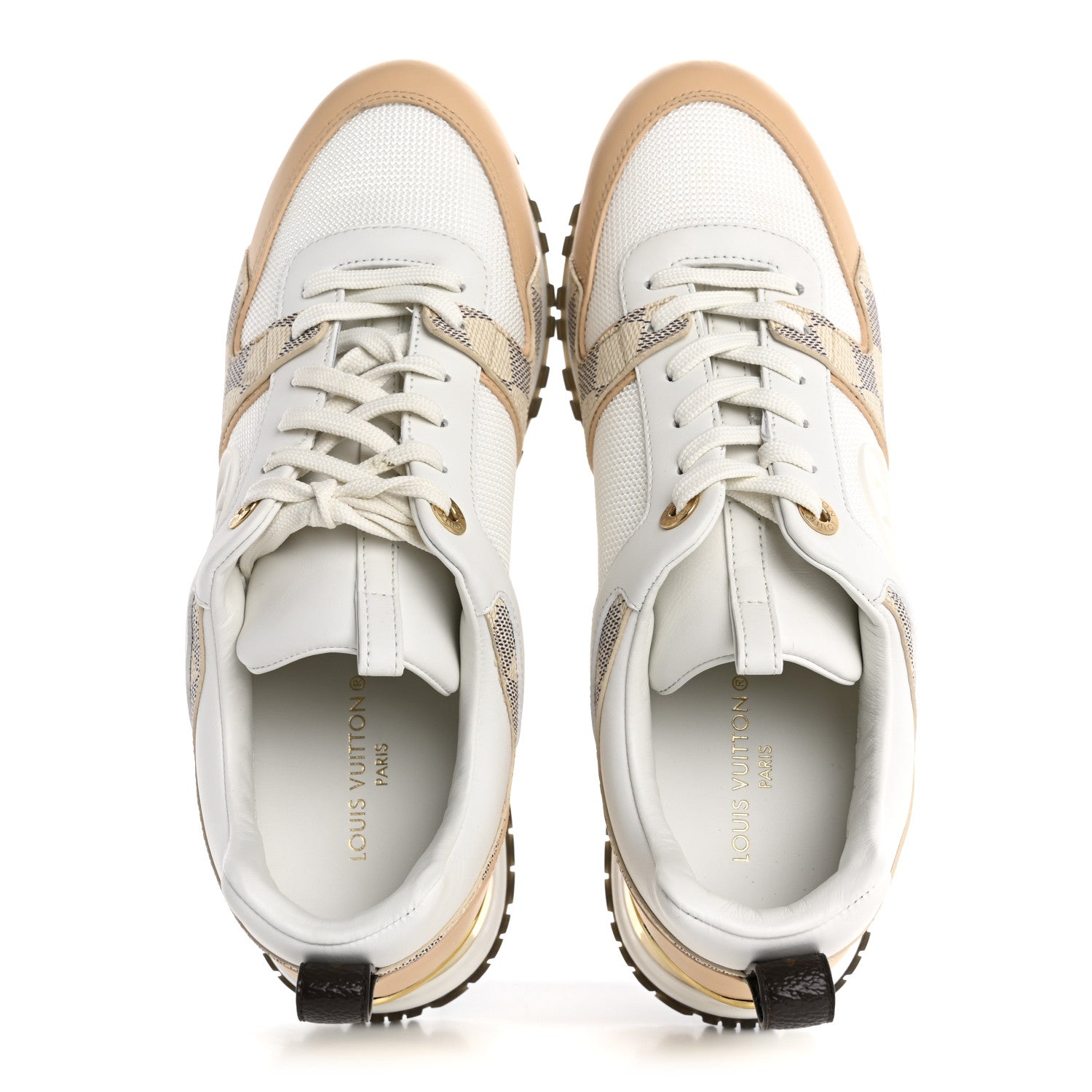 Louis Vuitton Calfskin Damier Azur Run Away Sneakers 39 White 2 of 11